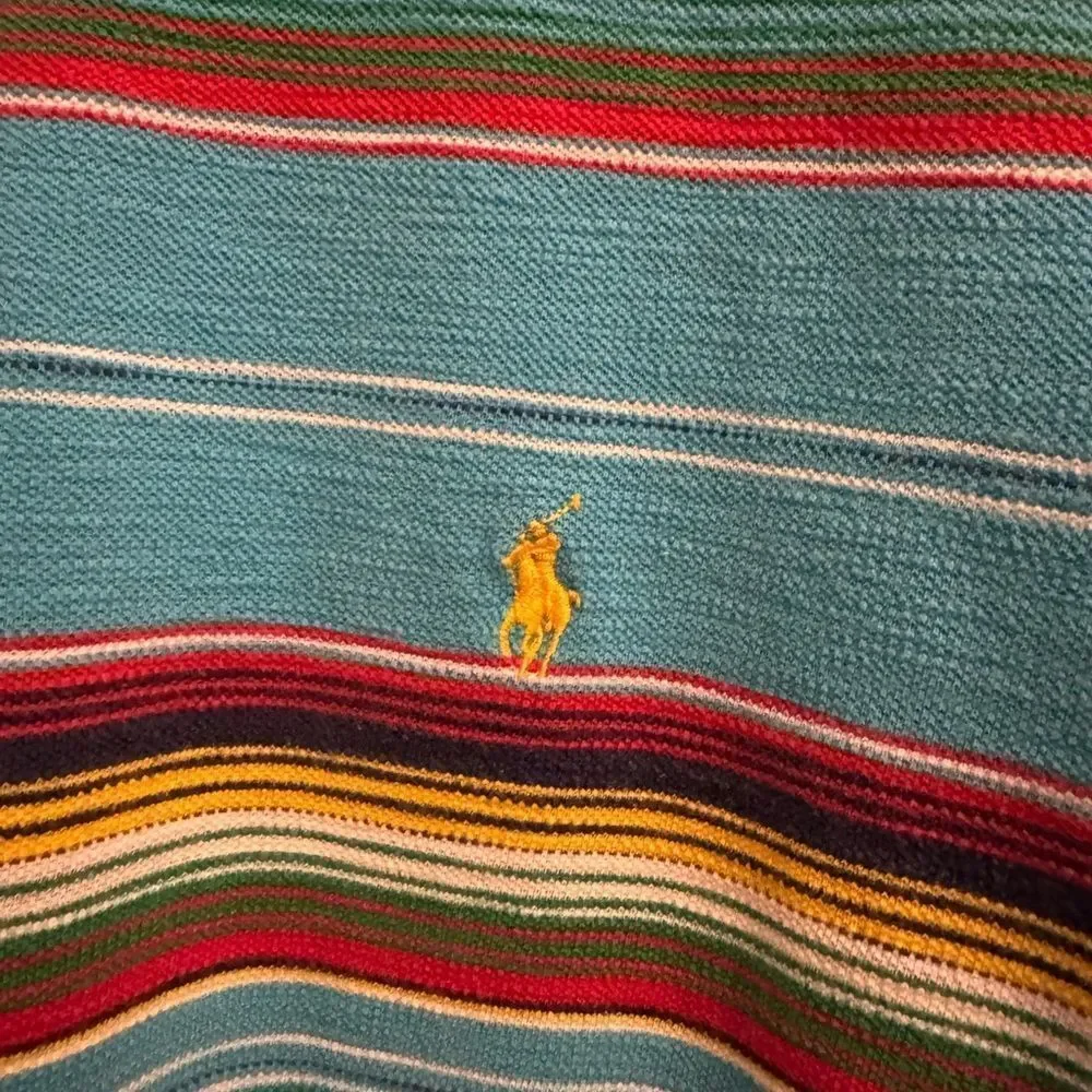 Vintage Y2K Polo Ralph Lauren Size XLarge Cotton Western Striped Collared Shirt
